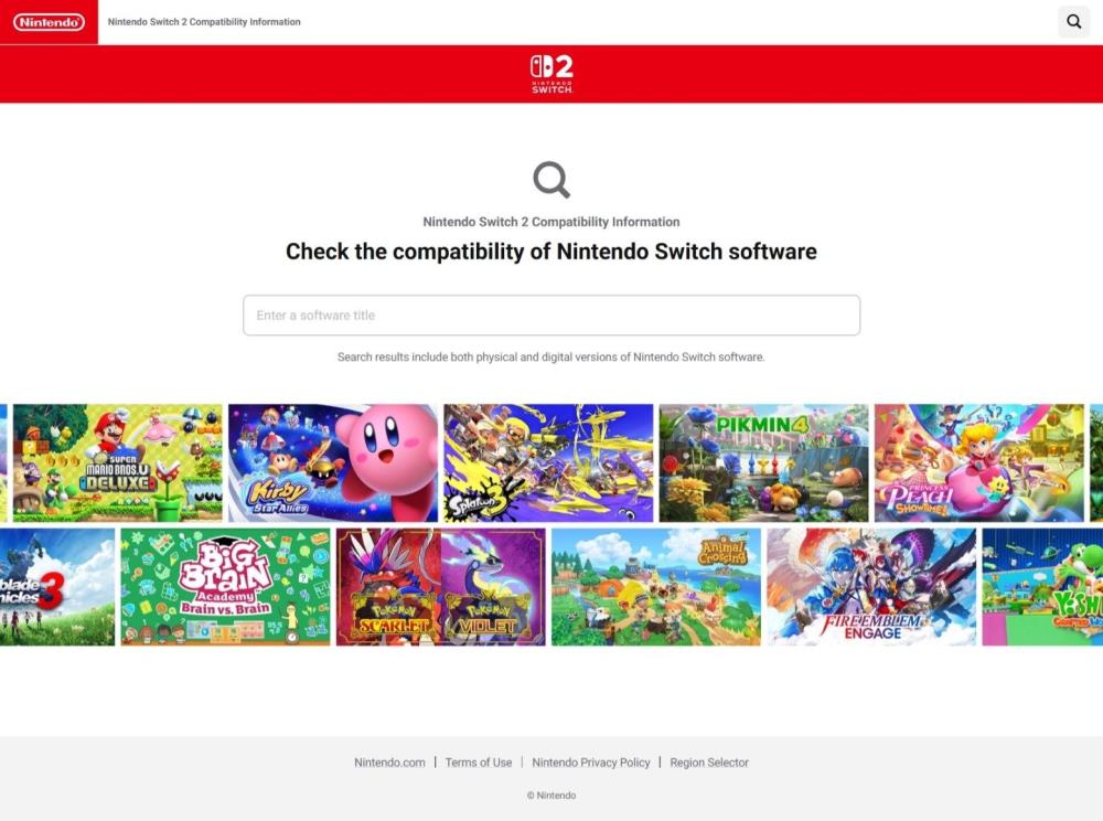 Nintendo Launches Official Switch 2 Game Compatibility Website for Players